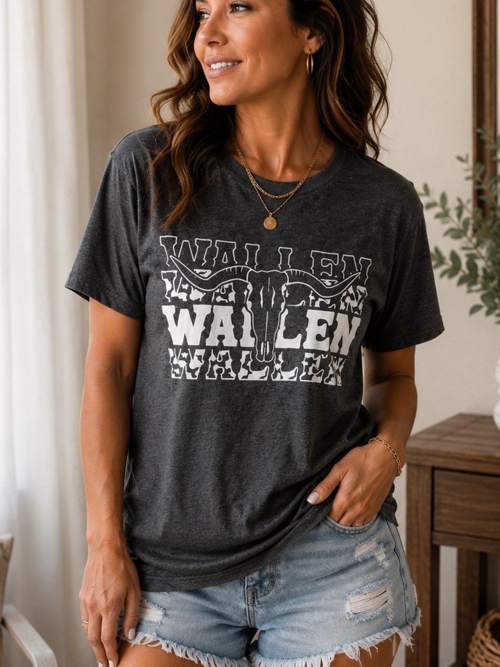 Graphic Short-Sleeve Crewneck Tee - Charcoal